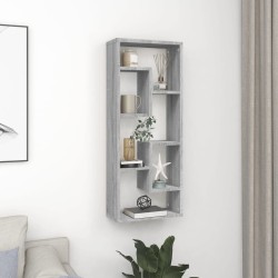 vidaXL Estantería de pared madera contrachapada gris Sonoma 36x16x90cm