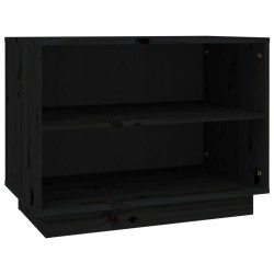 vidaXL Armario zapatero de madera maciza de pino negro 60x34x45 cm