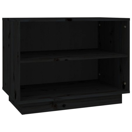 vidaXL Armario zapatero de madera maciza de pino negro 60x34x45 cm