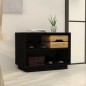 vidaXL Armario zapatero de madera maciza de pino negro 60x34x45 cm vidaXL Armario zapatero de madera maciza de pino negro 60x34x45 cm