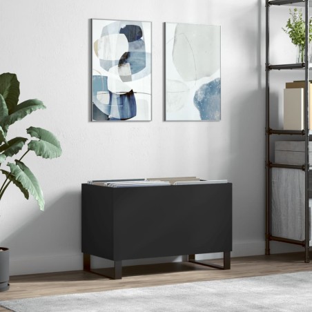 vidaXL Mueble para discos madera contrachapada negro 74,5x38x48 cm