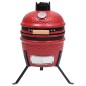 vidaXL 2 en 1 Barbacoa ahumadora Kamado de cerámica rojo 56 cm vidaXL 2 en 1 Barbacoa ahumadora Kamado de cerámica rojo 56 cm