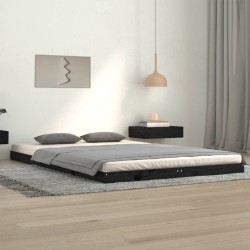 vidaXL Estructura de cama madera maciza de pino negro 120x200 cm