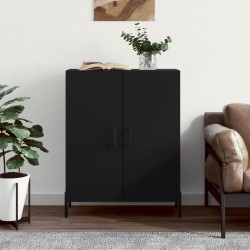 vidaXL Aparador de madera de ingeniería negro 69,5x34x90 cm