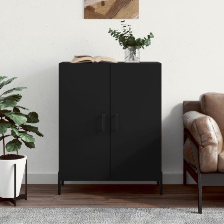 vidaXL Aparador de madera de ingeniería negro 69,5x34x90 cm