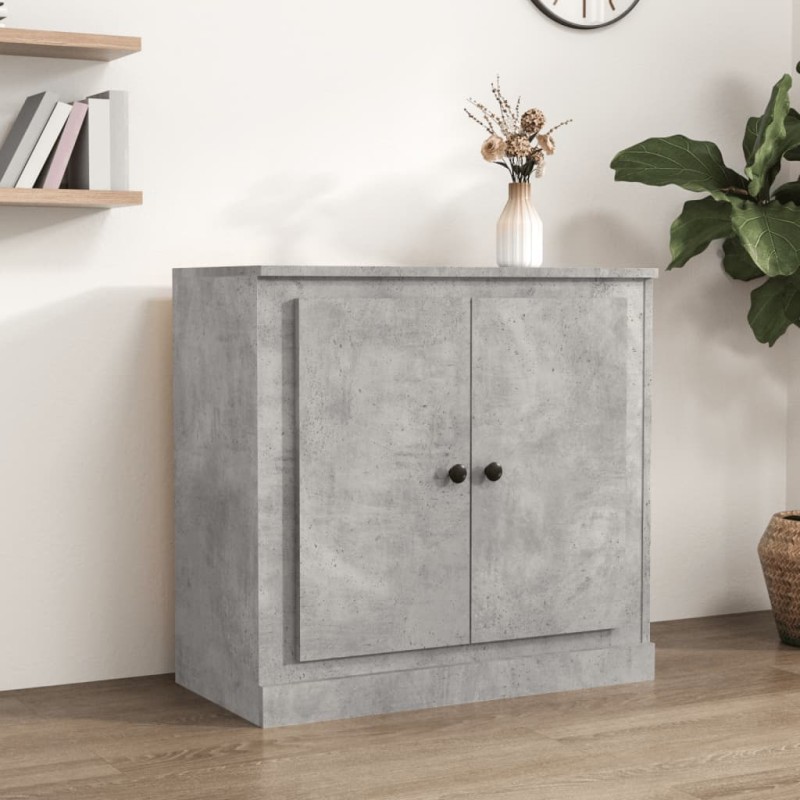 vidaXL Aparador de madera contrachapada gris hormigón 70x35,5x67,5 cm