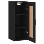vidaXL Armario de pared madera de ingeniería negro 34,5x34x90 cm