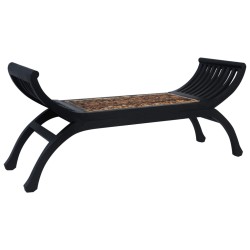 vidaXL Banco de abacá marrón oscuro 120 cm