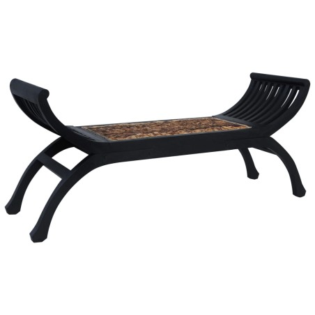 vidaXL Banco de abacá marrón oscuro 120 cm