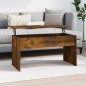 vidaXL Mesa de centro contrachapada roble ahumado 102x50,5x52,5 cm vidaXL Mesa de centro contrachapada roble ahumado 102x50,5x52,5 cm
