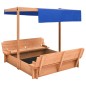 vidaXL Arenero con techo de madera de abeto 112x112x112 cm vidaXL Arenero con techo de madera de abeto 112x112x112 cm