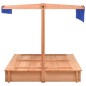 vidaXL Arenero con techo de madera de abeto 112x112x112 cm vidaXL Arenero con techo de madera de abeto 112x112x112 cm