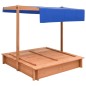 vidaXL Arenero con techo de madera de abeto 112x112x112 cm vidaXL Arenero con techo de madera de abeto 112x112x112 cm