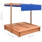 vidaXL Arenero con techo de madera de abeto 112x112x112 cm vidaXL Arenero con techo de madera de abeto 112x112x112 cm