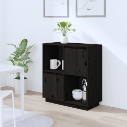 vidaXL Aparador de madera maciza de pino negro 74x35x80 cm 