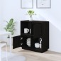 vidaXL Aparador de madera maciza de pino negro 74x35x80 cm 