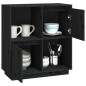 vidaXL Aparador de madera maciza de pino negro 74x35x80 cm 