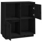 vidaXL Aparador de madera maciza de pino negro 74x35x80 cm 