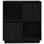 vidaXL Aparador de madera maciza de pino negro 74x35x80 cm 