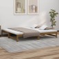 vidaXL Sofá cama extraíble madera maciza de pino marrón 2x(90x200) cm vidaXL Sofá cama extraíble madera maciza de pino marrón 2x(90x200) cm