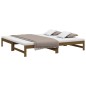 vidaXL Sofá cama extraíble madera maciza de pino marrón 2x(90x200) cm vidaXL Sofá cama extraíble madera maciza de pino marrón 2x(90x200) cm