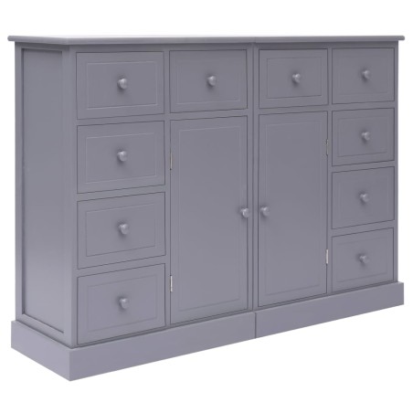 vidaXL Aparador con 10 cajones madera gris 113x30x79 cm