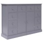 vidaXL Aparador con 10 cajones madera gris 113x30x79 cm vidaXL Aparador con 10 cajones madera gris 113x30x79 cm