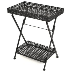 vidaXL Mesa de centro plegable estilo vintage metal 58x35x72 cm negro