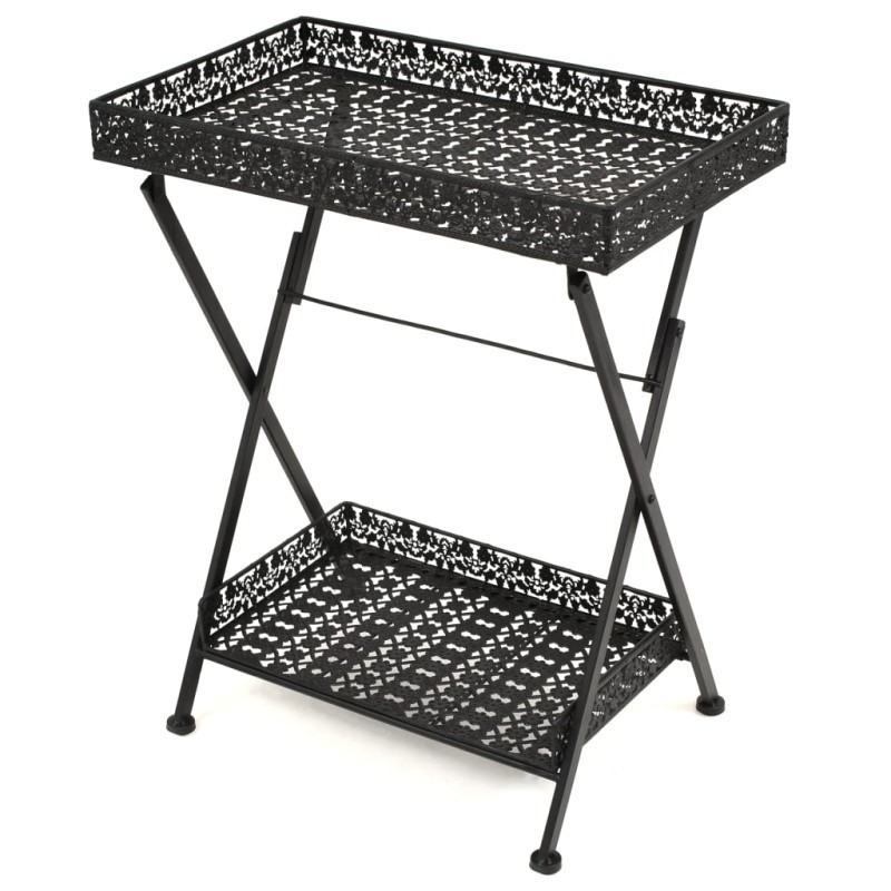 vidaXL Mesa de centro plegable estilo vintage metal 58x35x72 cm negro vidaXL Mesa de centro plegable estilo vintage metal 58x35x72 cm negro
