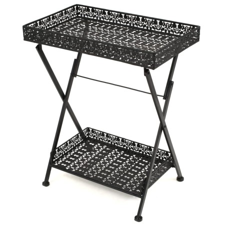 vidaXL Mesa de centro plegable estilo vintage metal 58x35x72 cm negro