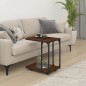 vidaXL Mesa auxiliar con ruedas madera roble marrón 50x35x55,5 cm vidaXL Mesa auxiliar con ruedas madera roble marrón 50x35x55,5 cm