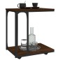 vidaXL Mesa auxiliar con ruedas madera roble marrón 50x35x55,5 cm vidaXL Mesa auxiliar con ruedas madera roble marrón 50x35x55,5 cm