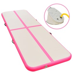 vidaXL Esterilla inflable de gimnasia con bomba 600x100x10 cm PVC rosa
