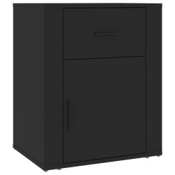 vidaXL Mesita de noche madera contrachapada negro 50x36x60 cm