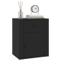 vidaXL Mesita de noche madera contrachapada negro 50x36x60 cm vidaXL Mesita de noche madera contrachapada negro 50x36x60 cm