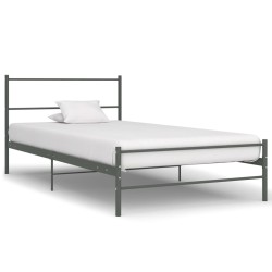 vidaXL Estructura de cama de metal gris 100x200 cm