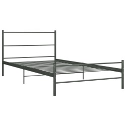 vidaXL Estructura de cama de metal gris 100x200 cm