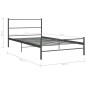 vidaXL Estructura de cama de metal gris 100x200 cm vidaXL Estructura de cama de metal gris 100x200 cm