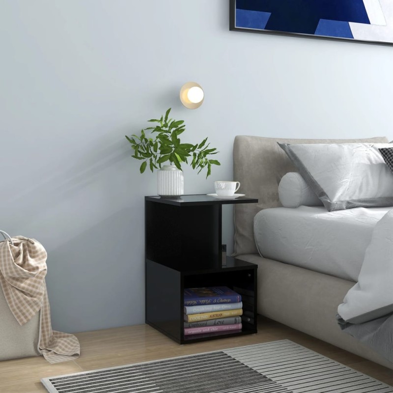 vidaXL Mesitas de noche 2 uds madera contrachapada negro 35x35x55 cm vidaXL Mesitas de noche 2 uds madera contrachapada negro 35x35x55 cm