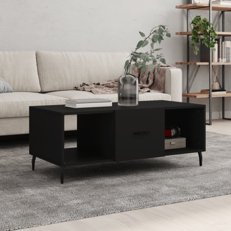 vidaXL Mesa de centro madera contrachapada negro 102x50x40 cm vidaXL Mesa de centro madera contrachapada negro 102x50x40 cm