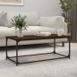 vidaXL Mesa de centro madera y hierro roble marrón 102x50x40 cm vidaXL Mesa de centro madera y hierro roble marrón 102x50x40 cm