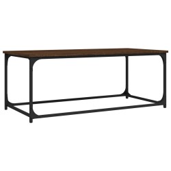 vidaXL Mesa de centro madera y hierro roble marrón 102x50x40 cm
