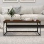 vidaXL Mesa de centro madera y hierro roble marrón 102x50x40 cm vidaXL Mesa de centro madera y hierro roble marrón 102x50x40 cm