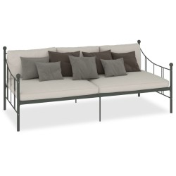vidaXL Estructura de cama de metal gris 90x200 cm
