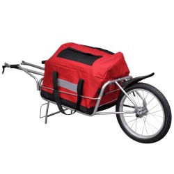 vidaXL Remolque para bicicletas de una rueda con bolsa de almacenaje