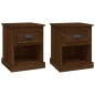 vidaXL Mesitas de noche 2 uds madera roble marrón 39x39x47,5 cm