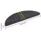 vidaXL Alfombrilla escaleras 15ud tela punzonada gris oscuro 56x17x3cm vidaXL Alfombrilla escaleras 15ud tela punzonada gris oscuro 56x17x3cm
