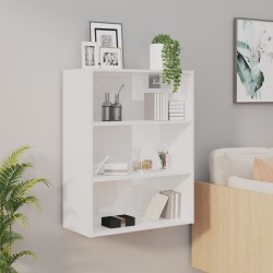 vidaXL Armario de pared colgante blanco brillante 69,5x32,5x90 cm