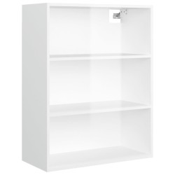 vidaXL Armario de pared colgante blanco brillante 69,5x32,5x90 cm