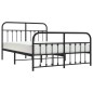 vidaXL Estructura de cama cabecero y pie de cama metal negro 140x200cm vidaXL Estructura de cama cabecero y pie de cama metal negro 140x200cm